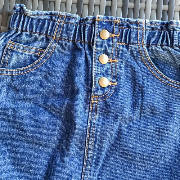 GB Girls Button Denim Mini Skirt - Picture 2 of 3